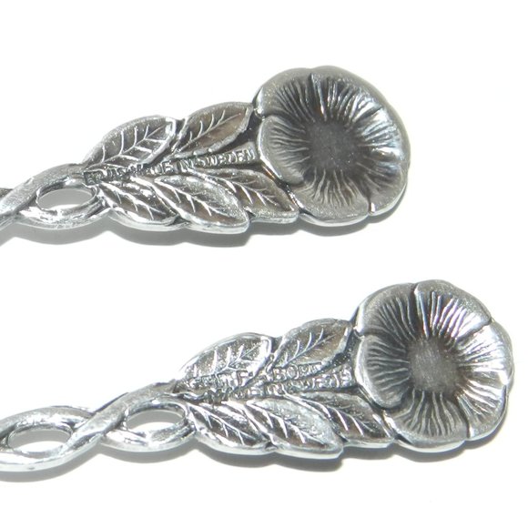 Wild Rose Nordic Trading EPNS Sweden Silver Plate Condiment Fork & Spoon Set - Picture 8 of 9